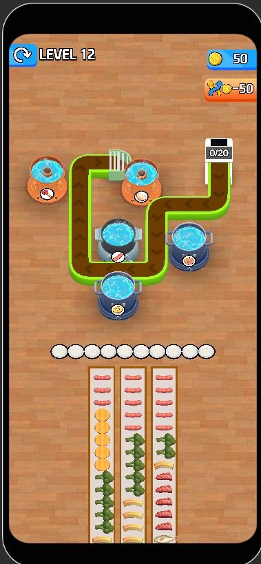Hot Pot Flow Food 3D Unity Source Code – Premium Food Sorting Puzzle screenshot 4