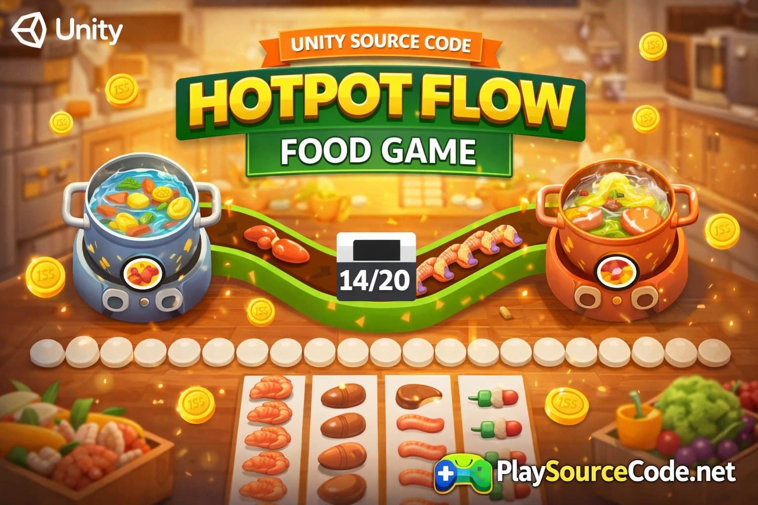 HotPot Flow Food Game 3D UNITY SOURCE CODE source code