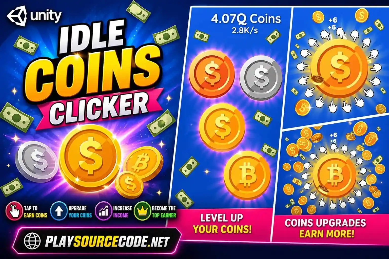 Idle Coins Clicker Unity Source code source code