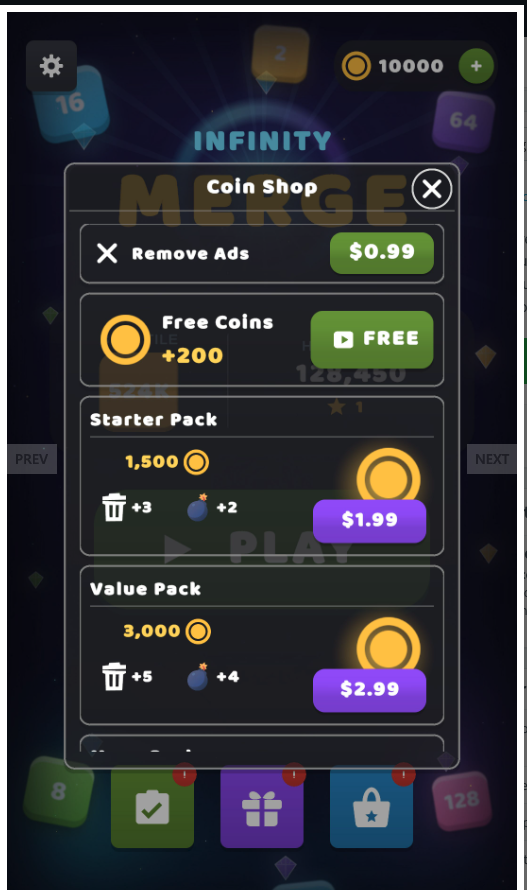 Infinity Number Merging Unity Source Code – Number Merge Puzzle Game | SellUnitySourceCode.com screenshot 8