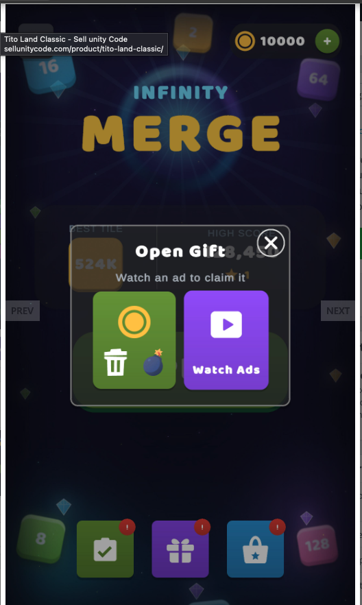 Infinity Number Merging Unity Source Code – Number Merge Puzzle Game | SellUnitySourceCode.com screenshot 14
