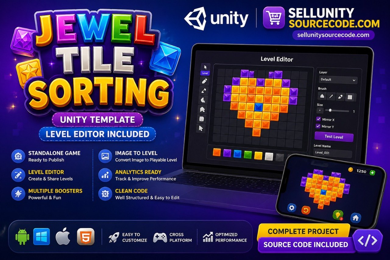 Jewel Tile Sorting Template - Level Editor source code