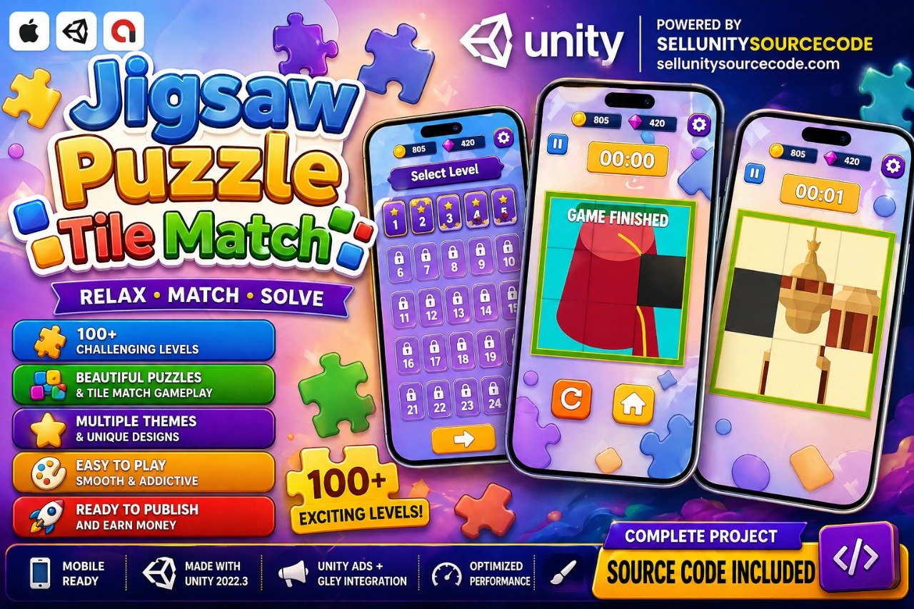 Jigsaw Puzzle - Tile Match Unity Game source code