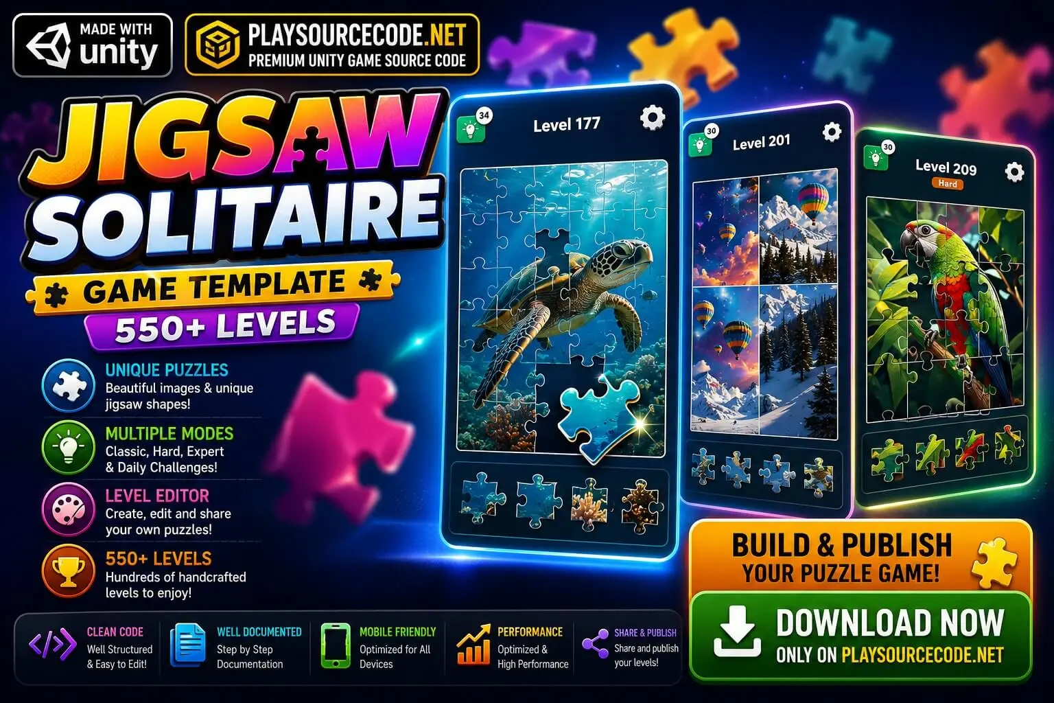 Jigsaw Solitaire – Game Template Unity screenshot 6