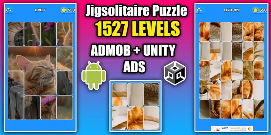 Jigsolitaire Jigsaw Puzzle Game Unity Source Code source code