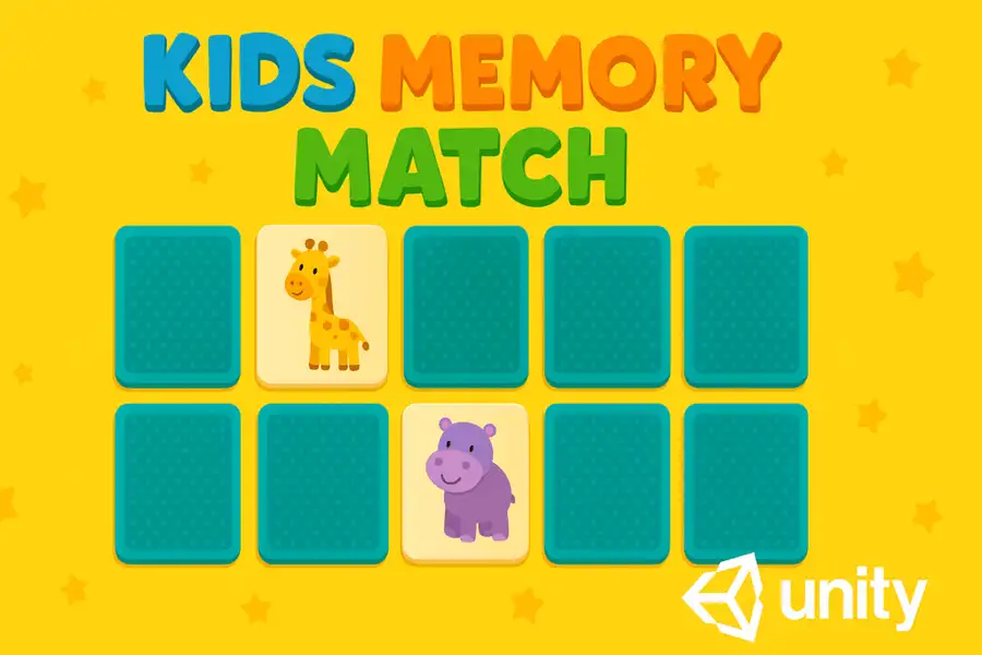 Kids Memory Match Unity Template source code