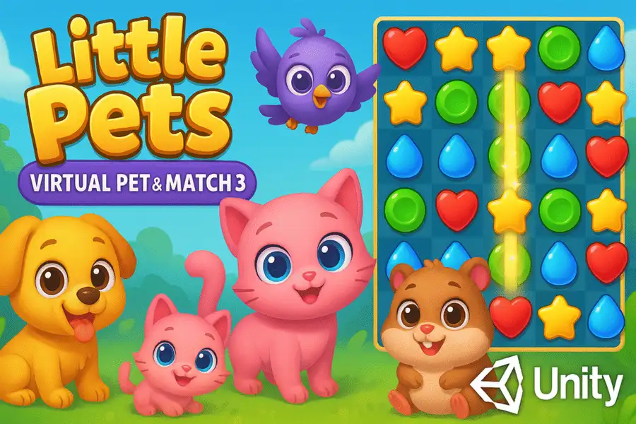 Little Pets – Virtual Pet & Match 3 SellUnitySourceCode screenshot 2