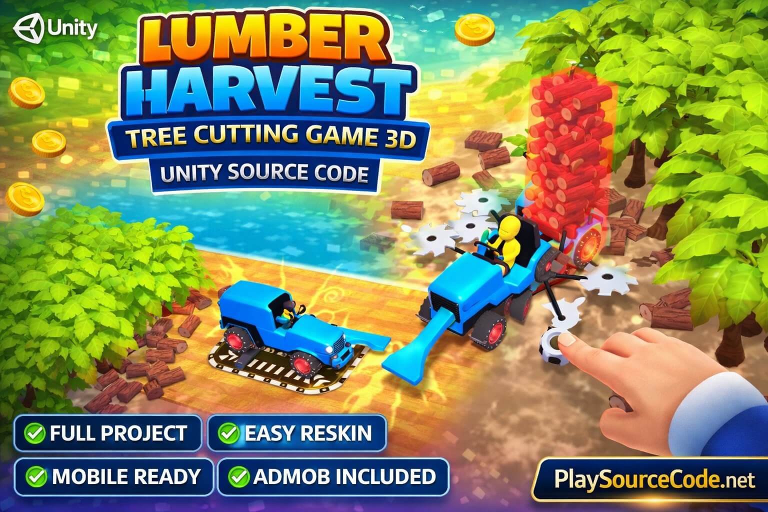 Lumber Harvest Tree Cutting Game Unity Source Code screenshot 6