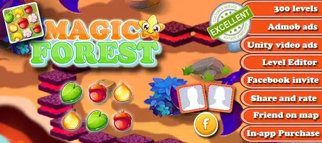 Magic Forest-Match 3 Puzzle – Unity 2020.3.3f1- 64 SellUnitySourceCode screenshot 2