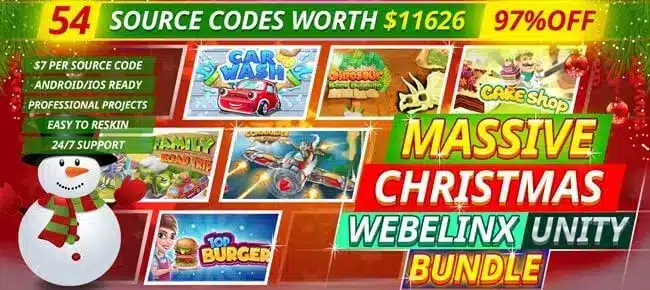 Massive Webelinx Christmas Unity Bundle: 54 Premiu SellUnitySourceCode source code