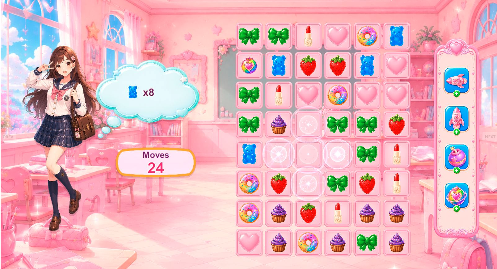 Match-3: Anime Date Unity Source Code – Anime Match 3 Puzzle Game | SellUnitySourceCode.com screenshot 2