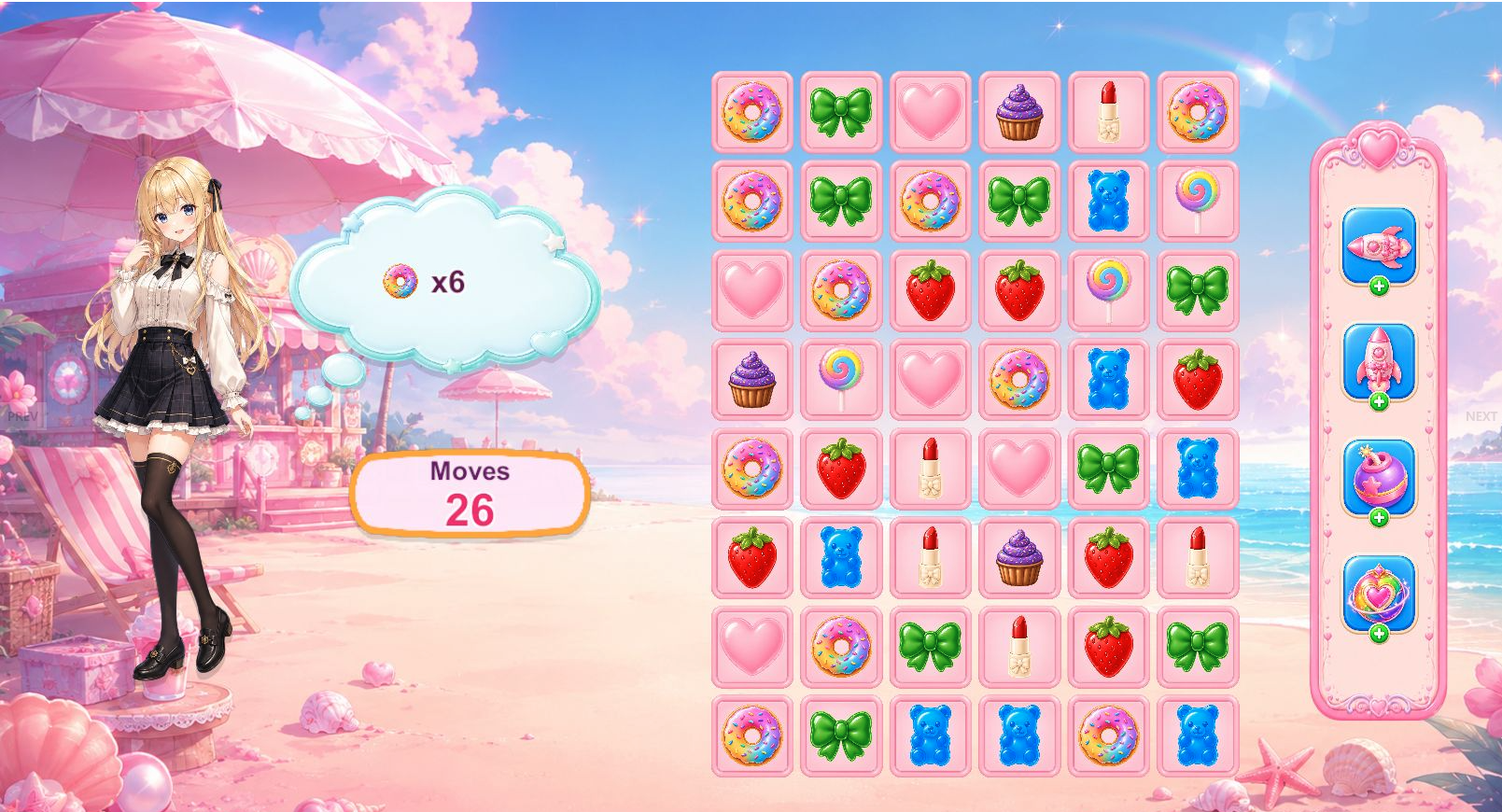 Match-3: Anime Date Unity Source Code – Anime Match 3 Puzzle Game | SellUnitySourceCode.com screenshot 5