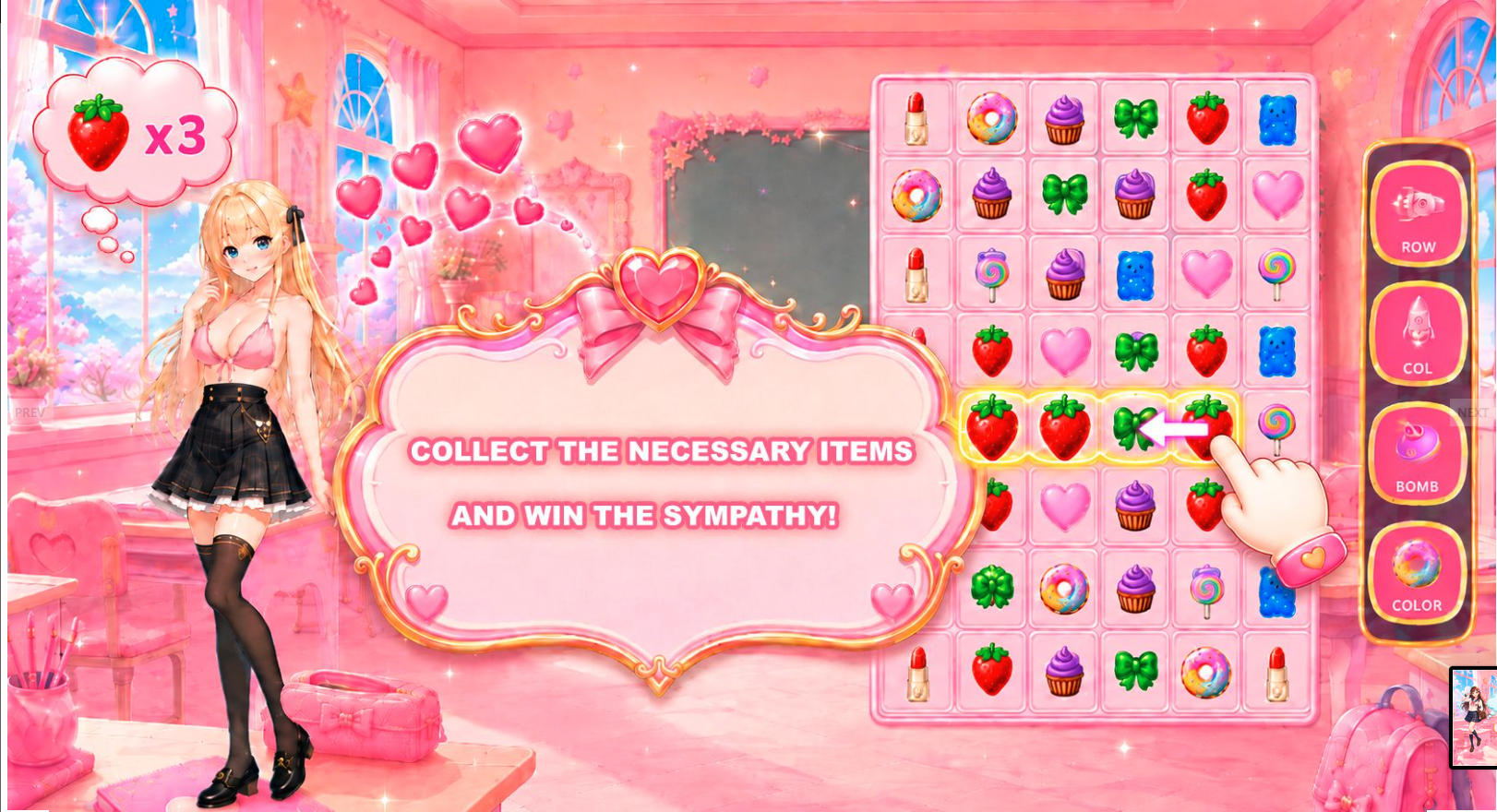 Match-3: Anime Date Unity Source Code – Anime Match 3 Puzzle Game | SellUnitySourceCode.com screenshot 7