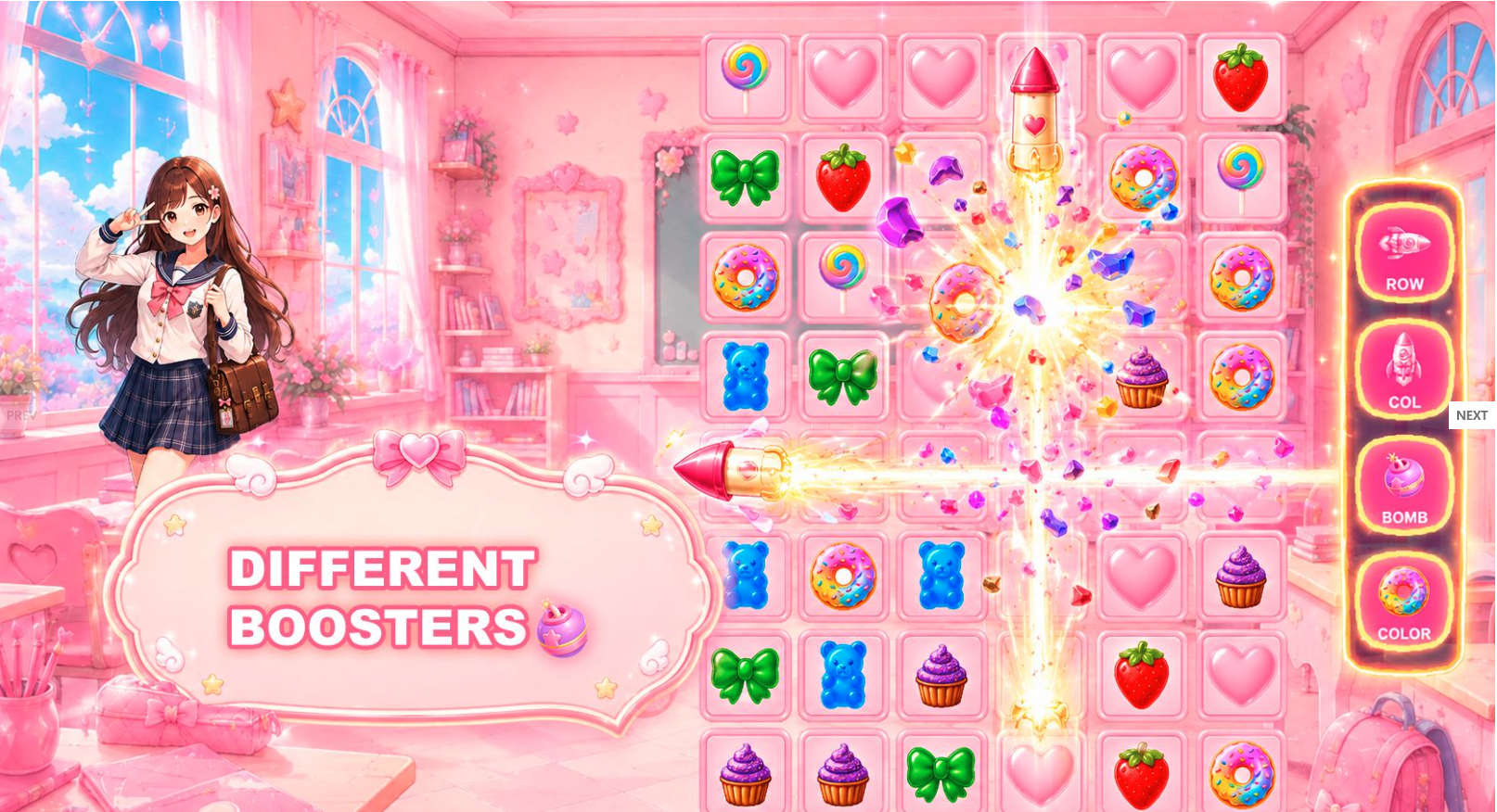 Match-3: Anime Date Unity Source Code – Anime Match 3 Puzzle Game | SellUnitySourceCode.com screenshot 10