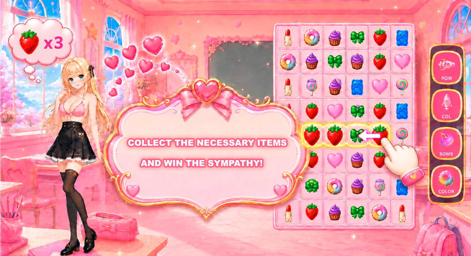 Match-3: Anime Date Unity Source Code – Anime Match 3 Puzzle Game | SellUnitySourceCode.com screenshot 13