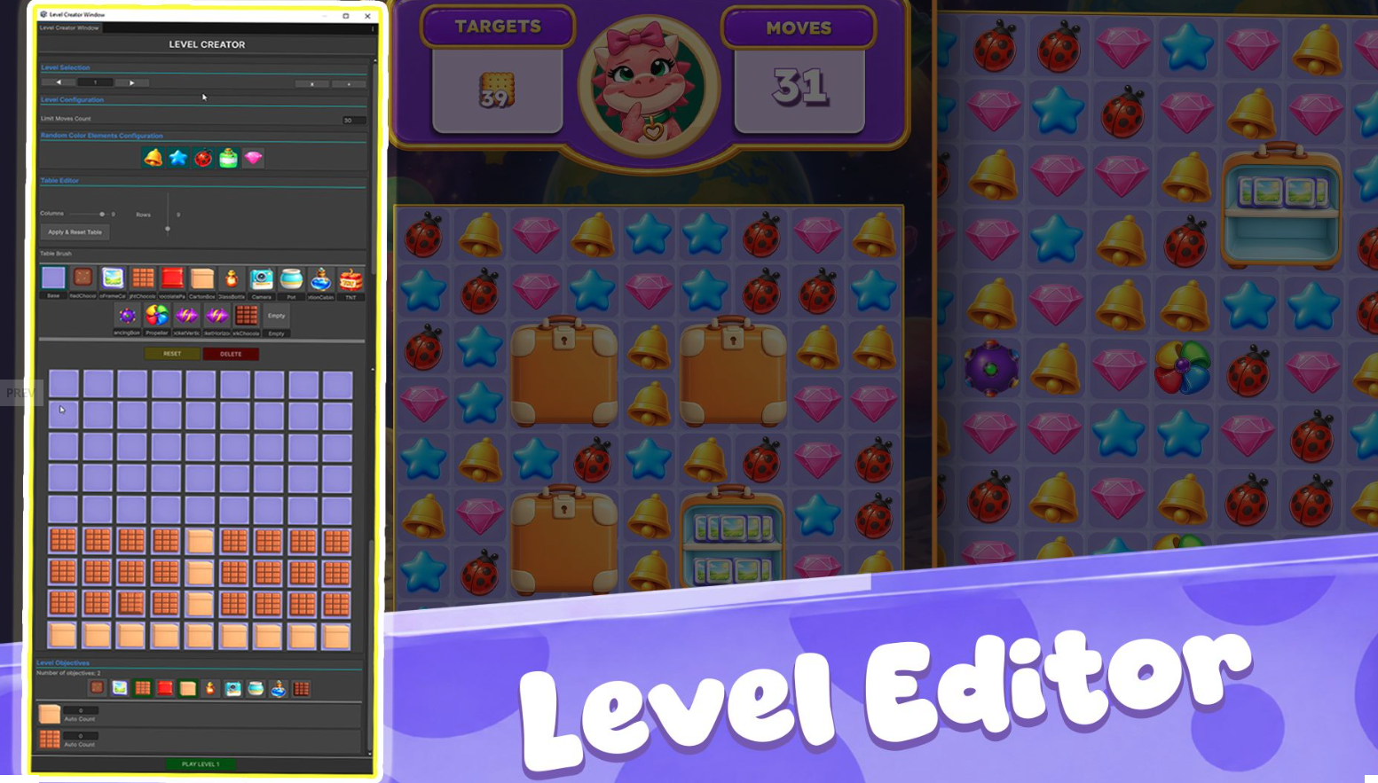 Match-3 Puzzle Framework Unity Source Code – Complete Match 3 Game Kit with Level Editor | sellunitysourcecode.com screenshot 8