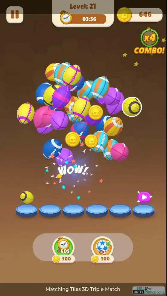 Matching Tiles 3D Triple Match SellUnitySourceCode screenshot 2