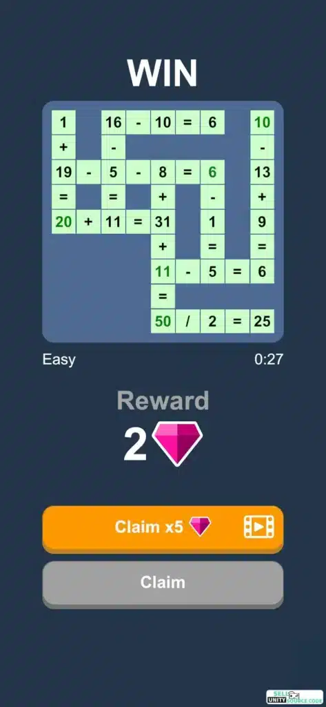 Math Cross - Unity App Template SellUnitySourceCode screenshot 4