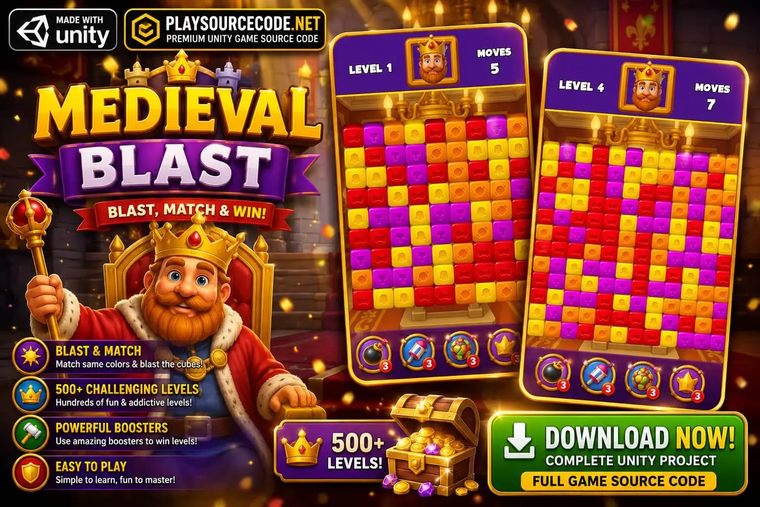 Medieval Blast Unity Source Code source code