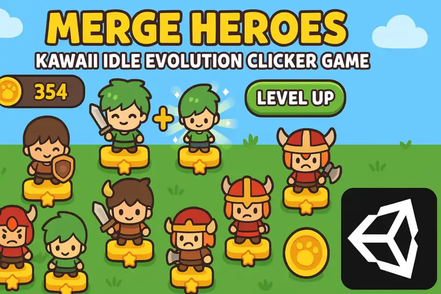 Merge Heroes – Kawaii Idle Evolution Clicker Game screenshot 2