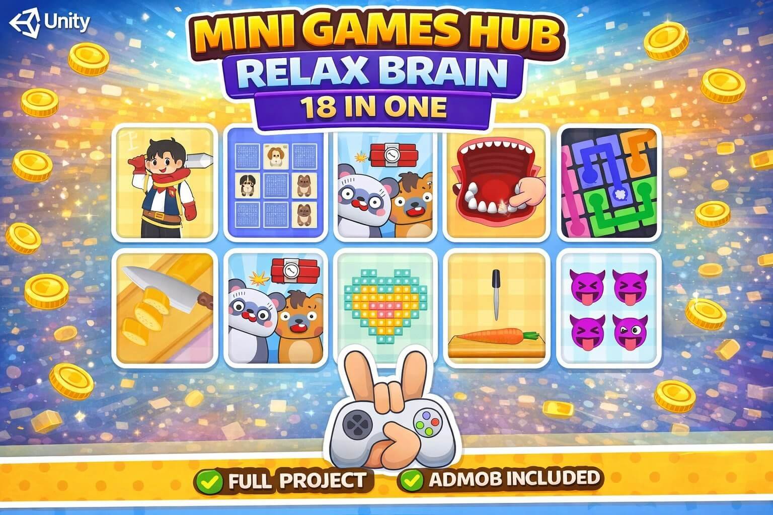 Mini Games Hub: Relax Brain 18 In One
