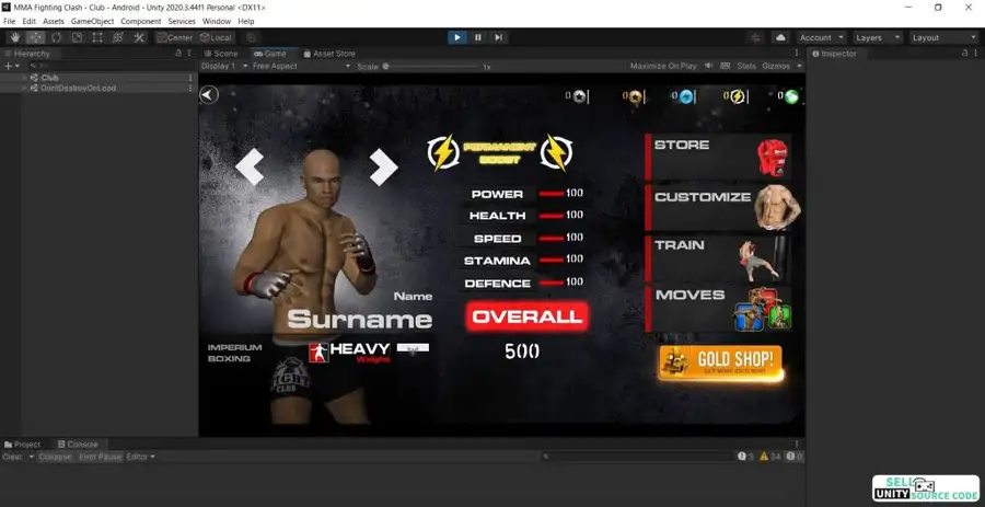 MMA Fighting Clash. SellUnitySourceCode screenshot 2