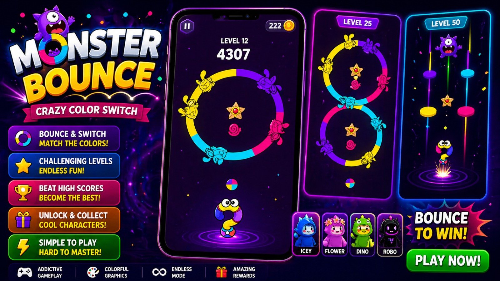 Monster Bounce – Crazy Color Switch source code
