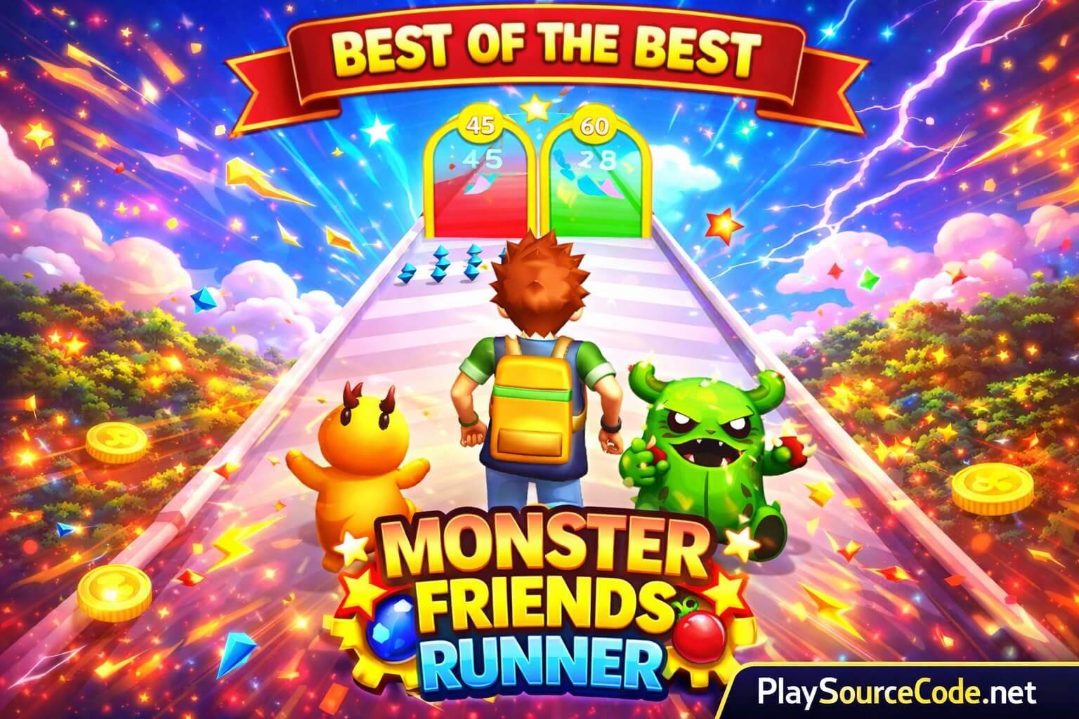 Monster Friends Runner 3D- New Top Trending Unity Game source code