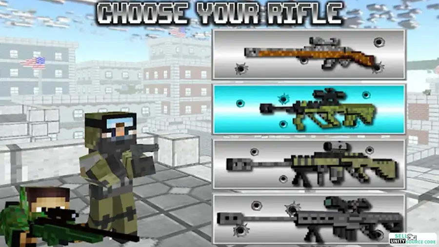 New American Block Sniper Survival – 3D FPS Shooting Game – SellUnitySourceCode.com screenshot 4