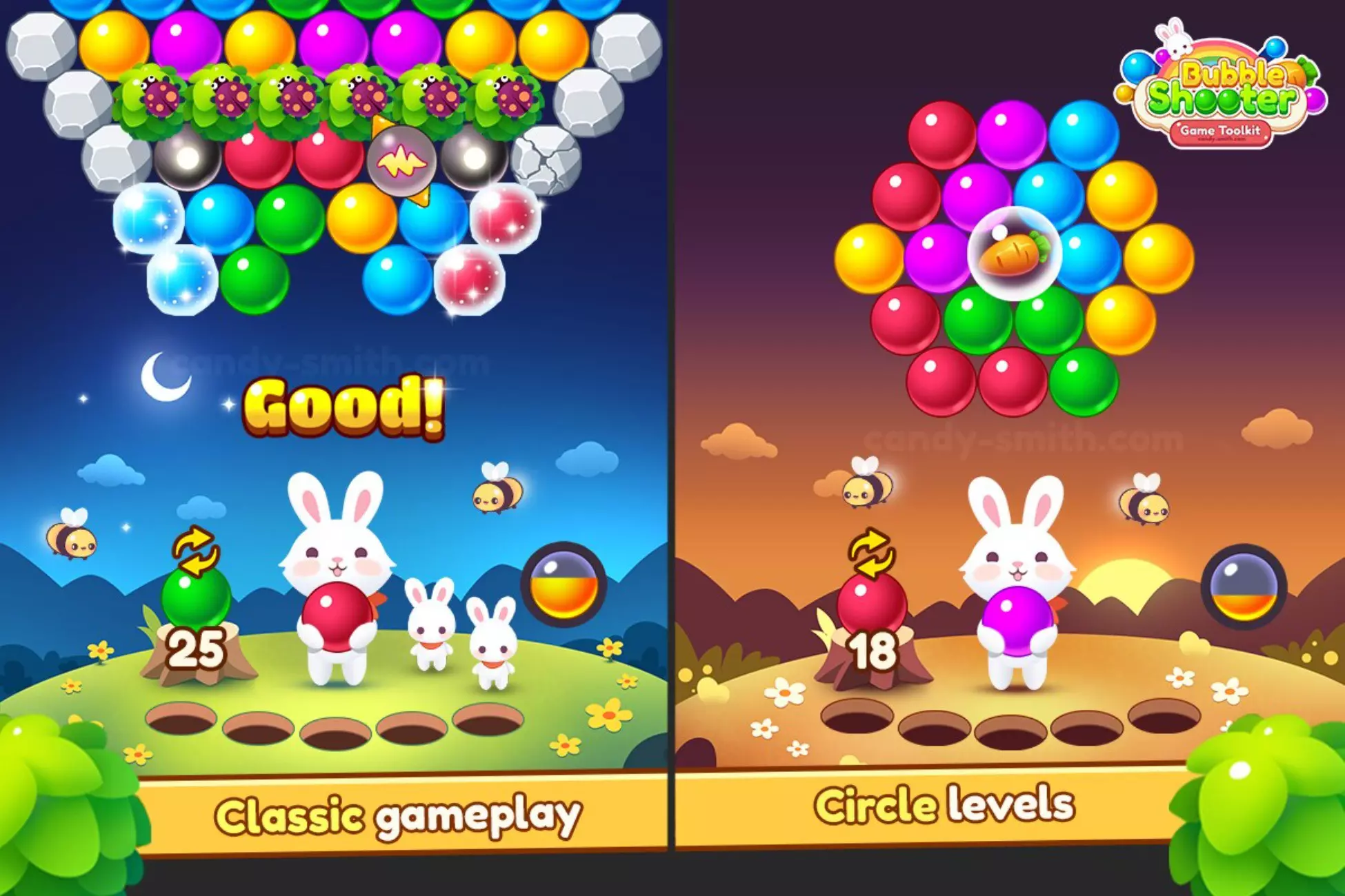 New Bubble Shooter Toolkit: Complete Unity Source Code – 2025 Complete Unity Projects - SellUnitySourceCode.com source code