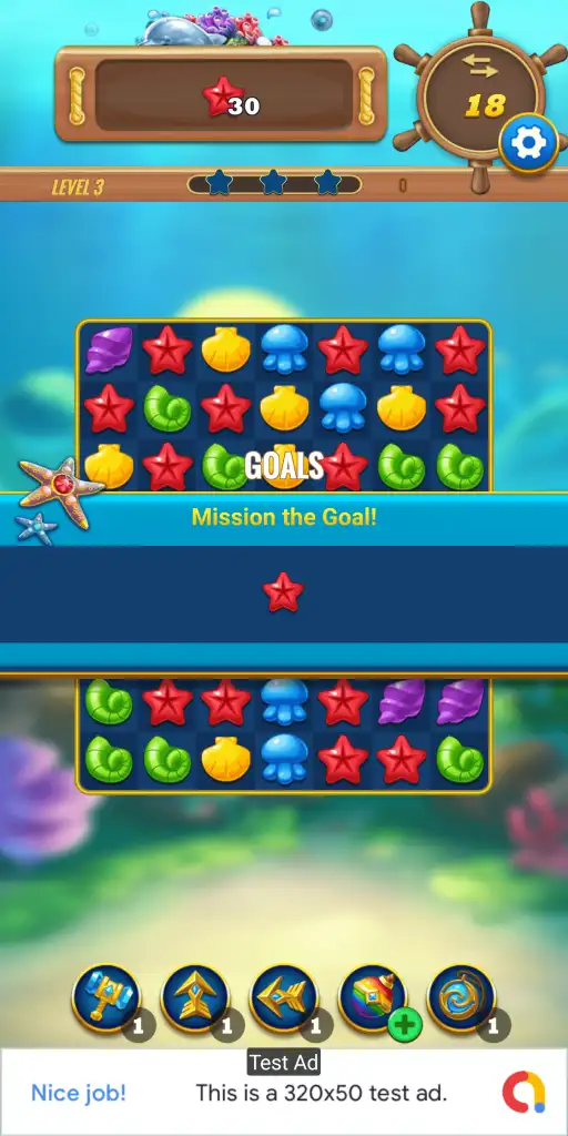 Ocean Match 3 Game SellUnitySourceCode screenshot 3