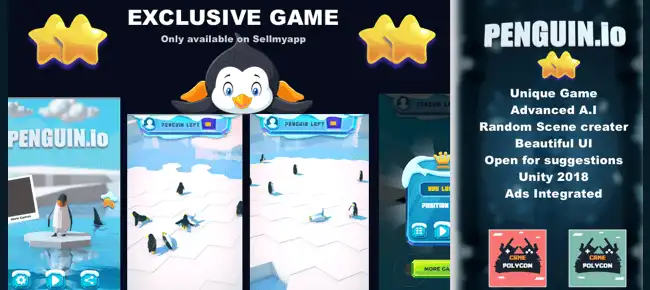 Penguin.io – Addictive Game SellUnitySourceCode source code