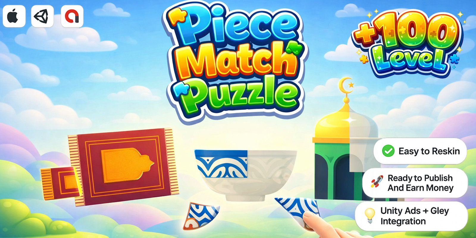 Piece Match Puzzle - Casual Mobile Game Unity screenshot 2