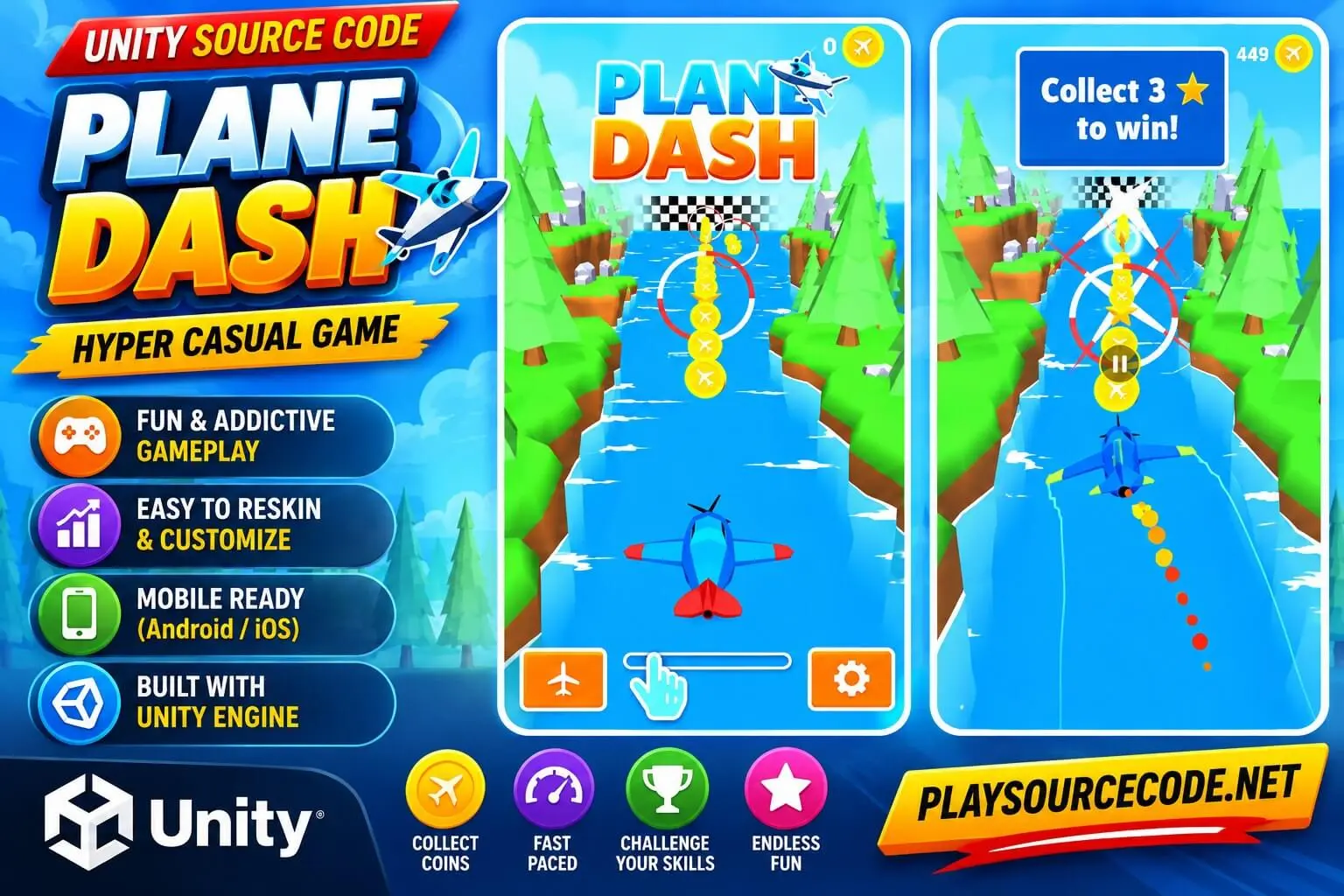 Plane Dash – Unity Hyper Casual Game