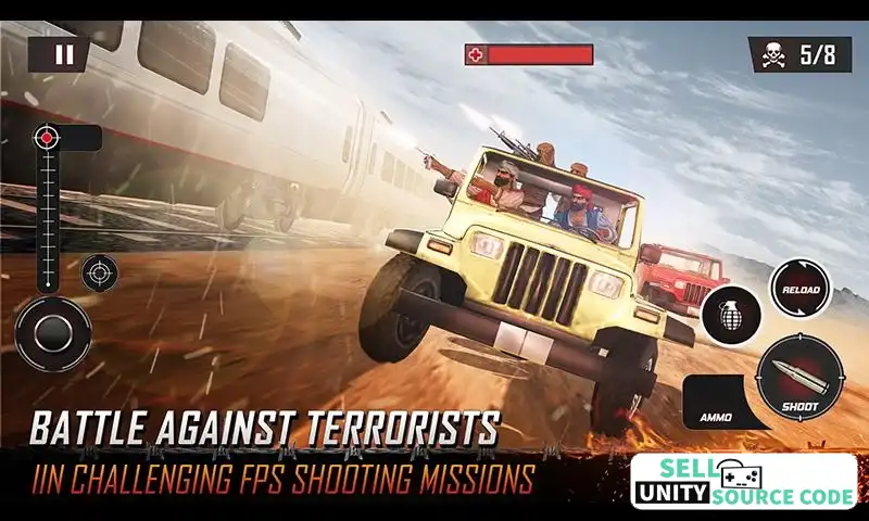 Police Train Counter Terrorist FPS Shooter SellUnitySourceCode screenshot 2