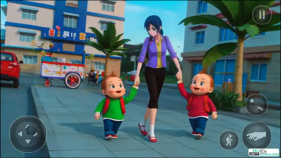 Pregnant Mom Twins Life Sim 3D SellUnitySourceCode source code