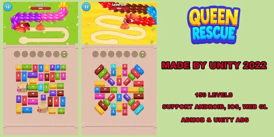 Queen Rescue – Dragon Puzzle SellUnitySourceCode source code