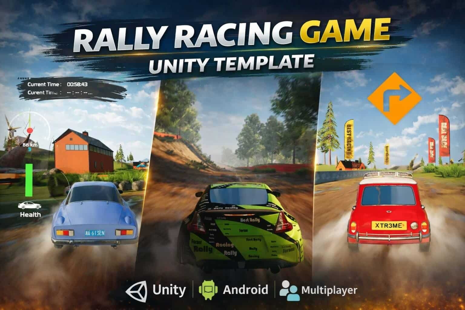 Rally Racing Game (Vol.2) Unity Template source code