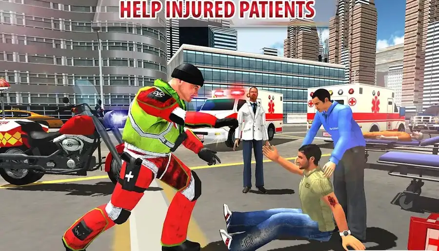 Real 911 Rescue Bike Hero – City Ambulance Rider 3D | 2025 Complete Unity Projects – SellUnitySourceCode.com source code