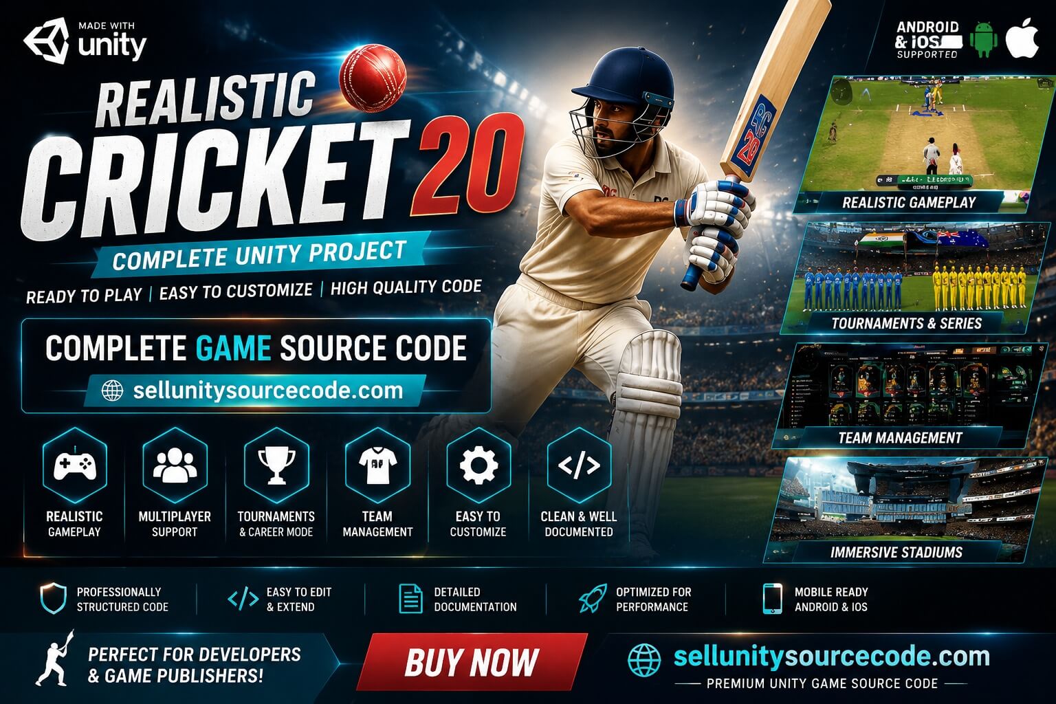 Real Cricket 20 Complete Unity Project source code
