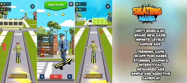 Skating Mania | Brand New Hypercasual Adventure SellUnitySourceCode source code