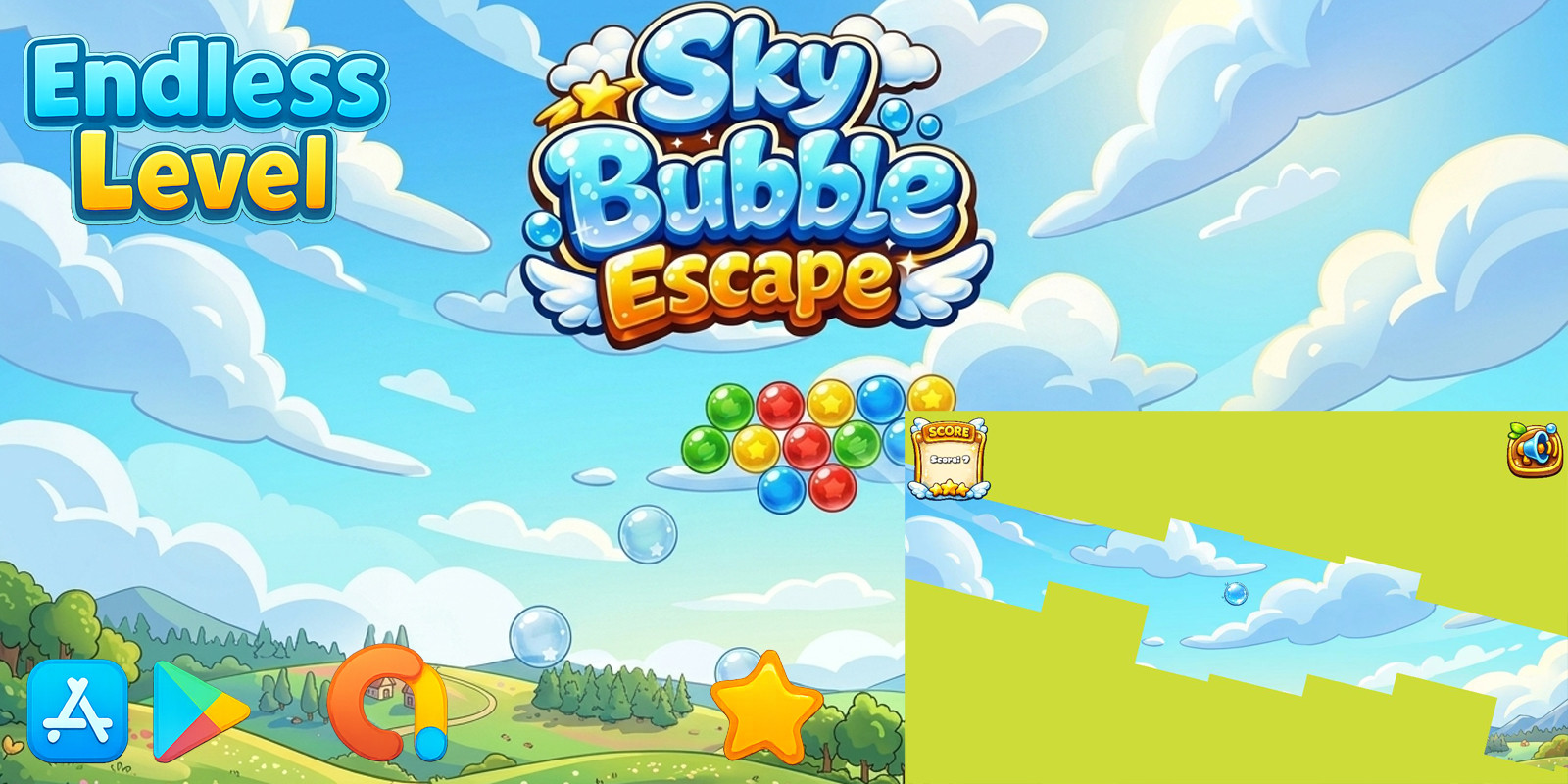 Sky Bubble Escape Unity Casual Gam source code