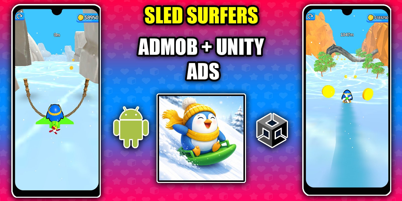 Sled Surfers Sling Game 3D Unity Game Source Code source code