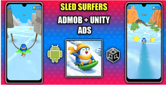 Sled Surfers Sling Shot Game 3D Unity Source Code – Snow Action Adventure Game | SellUnitySourceCode.com screenshot 2