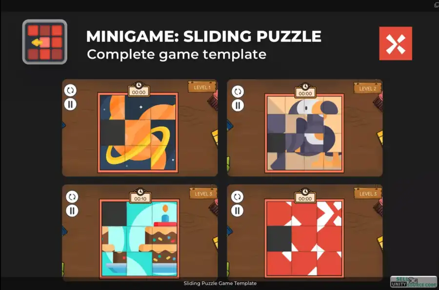 Sliding Puzzle Game Template SellUnitySourceCode screenshot 4