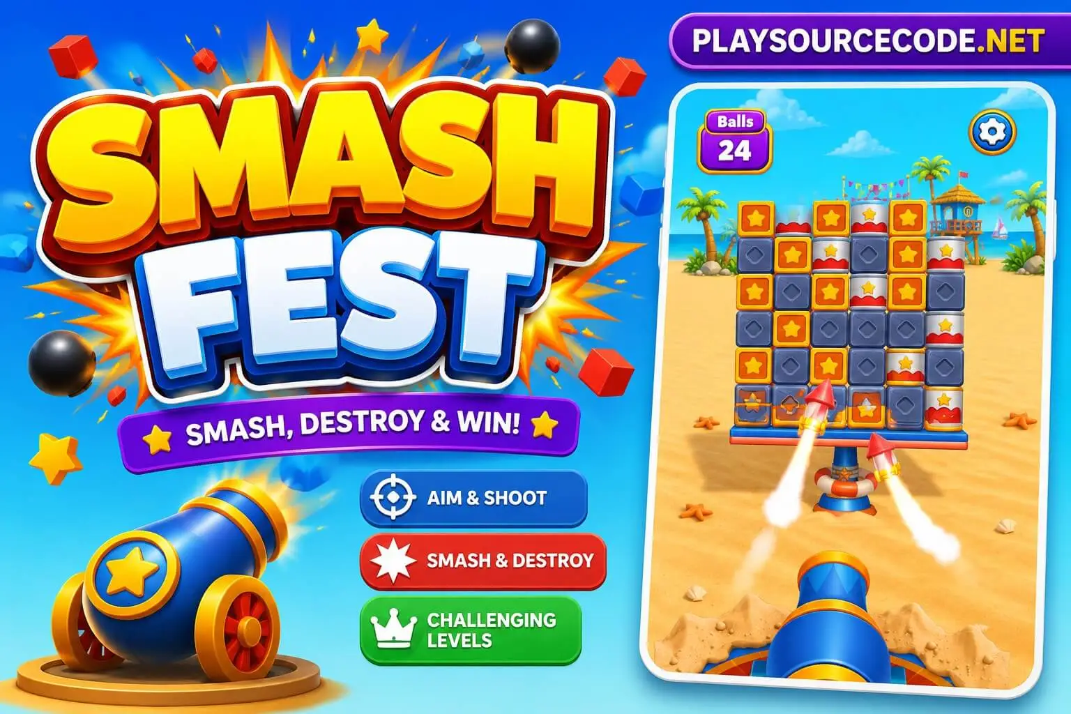Smash Fest 1000 Levels With Level Editor Unity Source Code screenshot 9