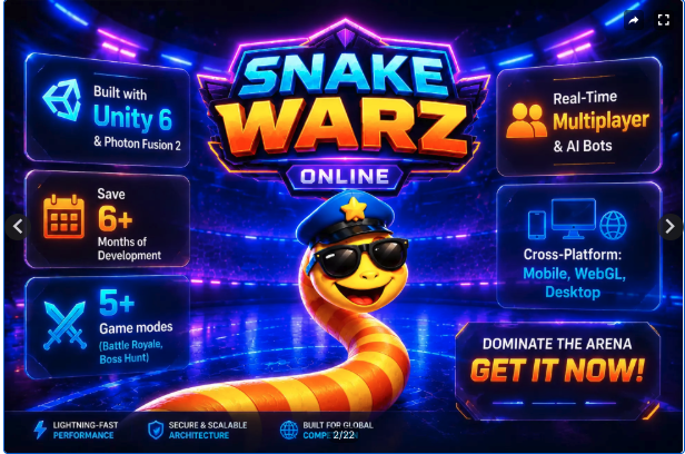 Snake Warz Ultimate Online Multiplayer Framework (Photon Fusion 2 screenshot 7