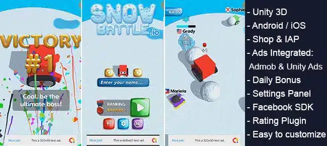 Snowbattle.io – snow ball fights SellUnitySourceCode source code