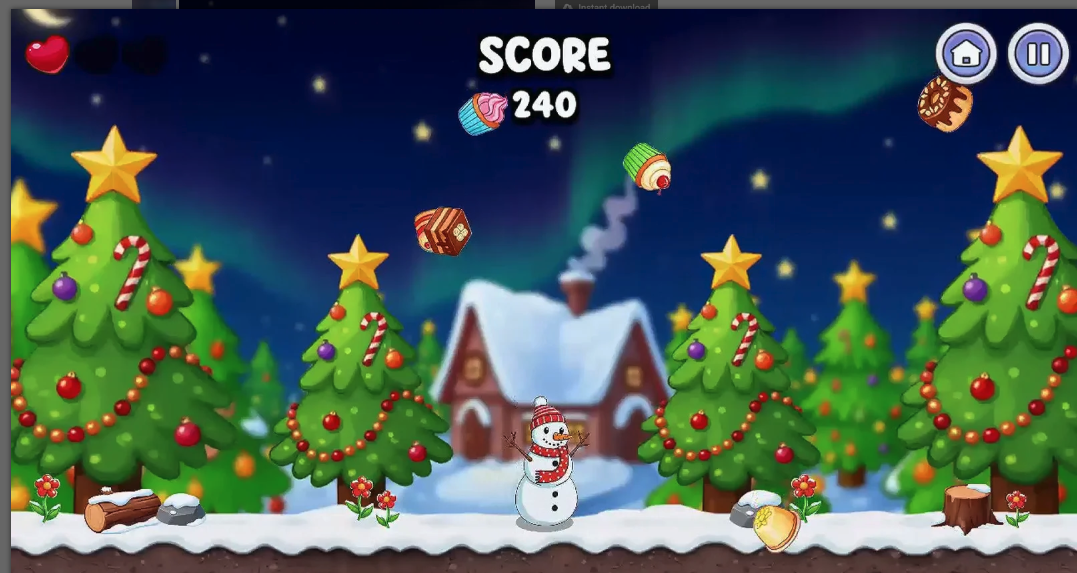 Snowman Cookies Unity Game Source Code – Endless Cookie Collector Game screenshot 5