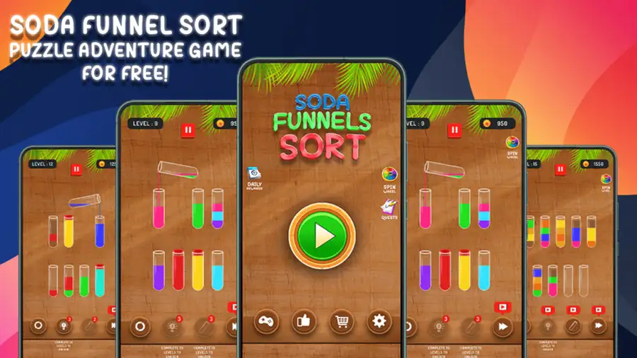 Soda Funnels Sort Puzzle Game SellUnitySourceCode source code